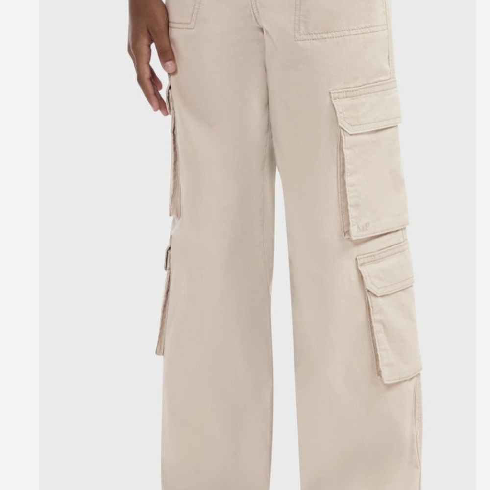 abercrombie kids Beige Cargo Wide-Leg Pants